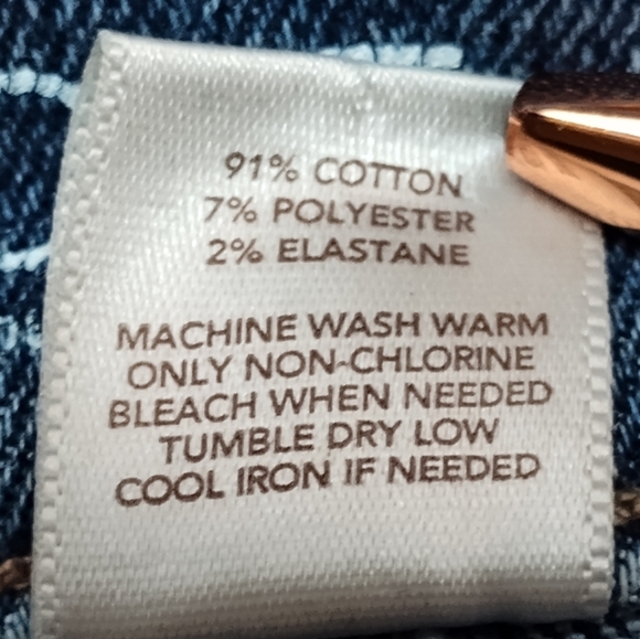 LOFT Outlet Women's Blue Jeans | Modern Cuffed Crop | Cotton Blend | Size 6 - Picture 5 of 6